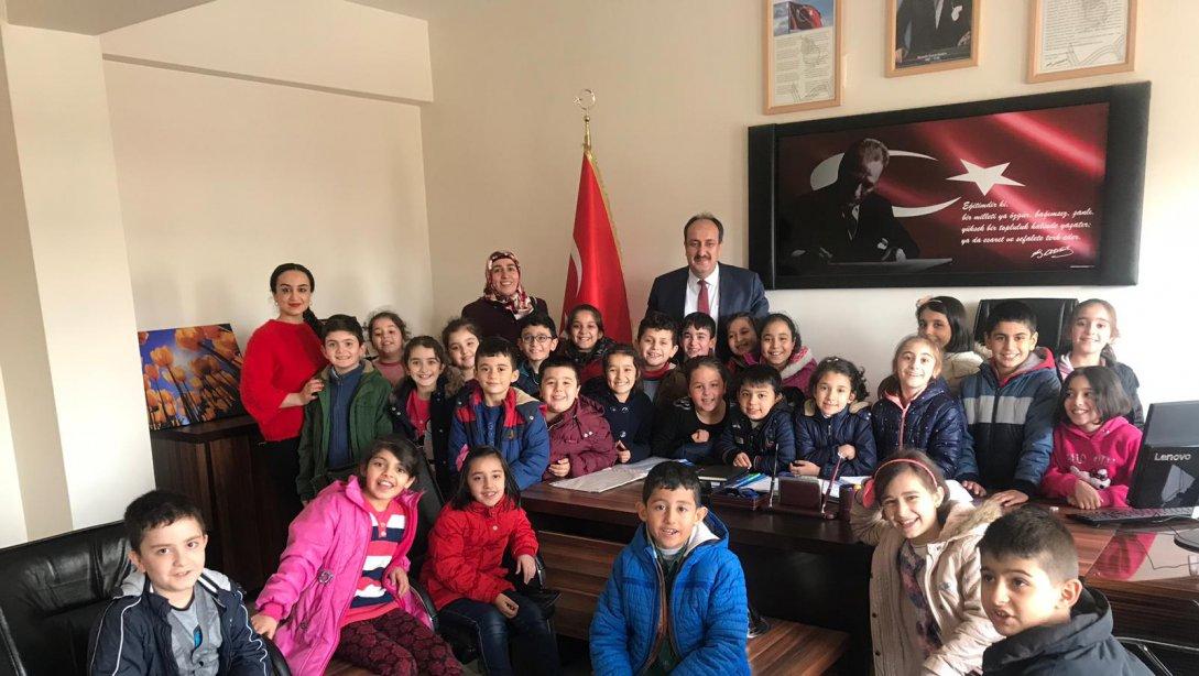 İlçe Milli Eğitim Müdürlüğüne Fatih İlkokulu Öğrencilerinden Ziyaret